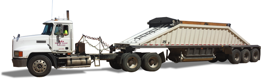 White Ada Sand & Gravel End Dump Truck